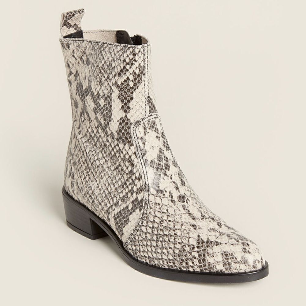 Gabriella Italian Made Snakeskin Low Boot